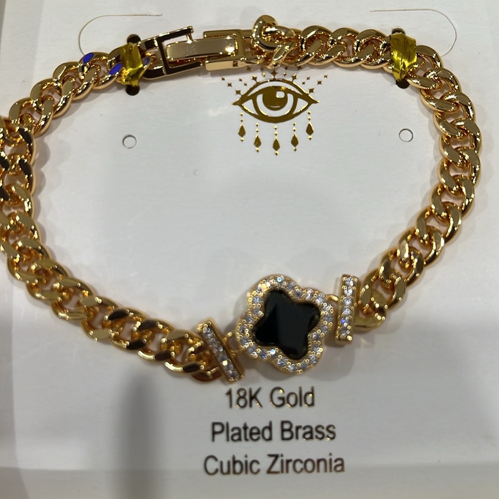 12. ARM CANDY LOS ANGELES THE LUXE COLLECTION 18KT GOLD PLATED BRASS CZ /BLACK